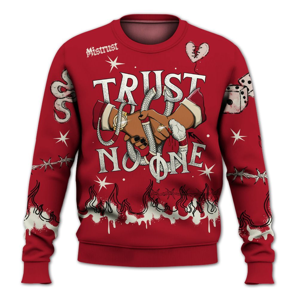 Sweatshirt To Match 2025 High OG Cinnabar 1s - Trust No One Snake-Bite Doodle Crayon All Over Print