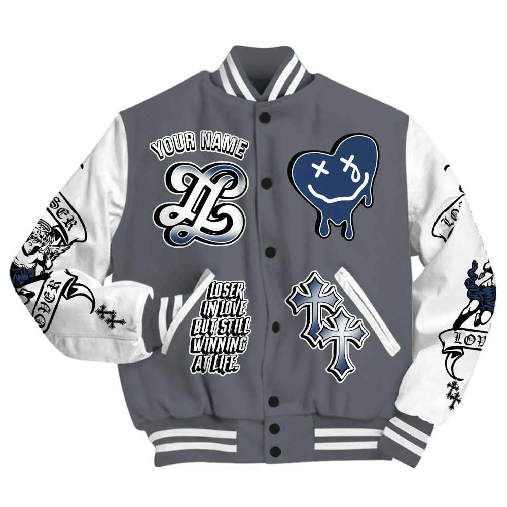 Varsity Jacket To Match Flint Grey 9s - Loser Lover All Over Print