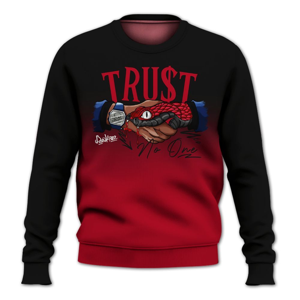 Sweatshirt To Match Air Griffey Max Black Red Navy Blue 1s - Snake Trust No One Drip All Over Print