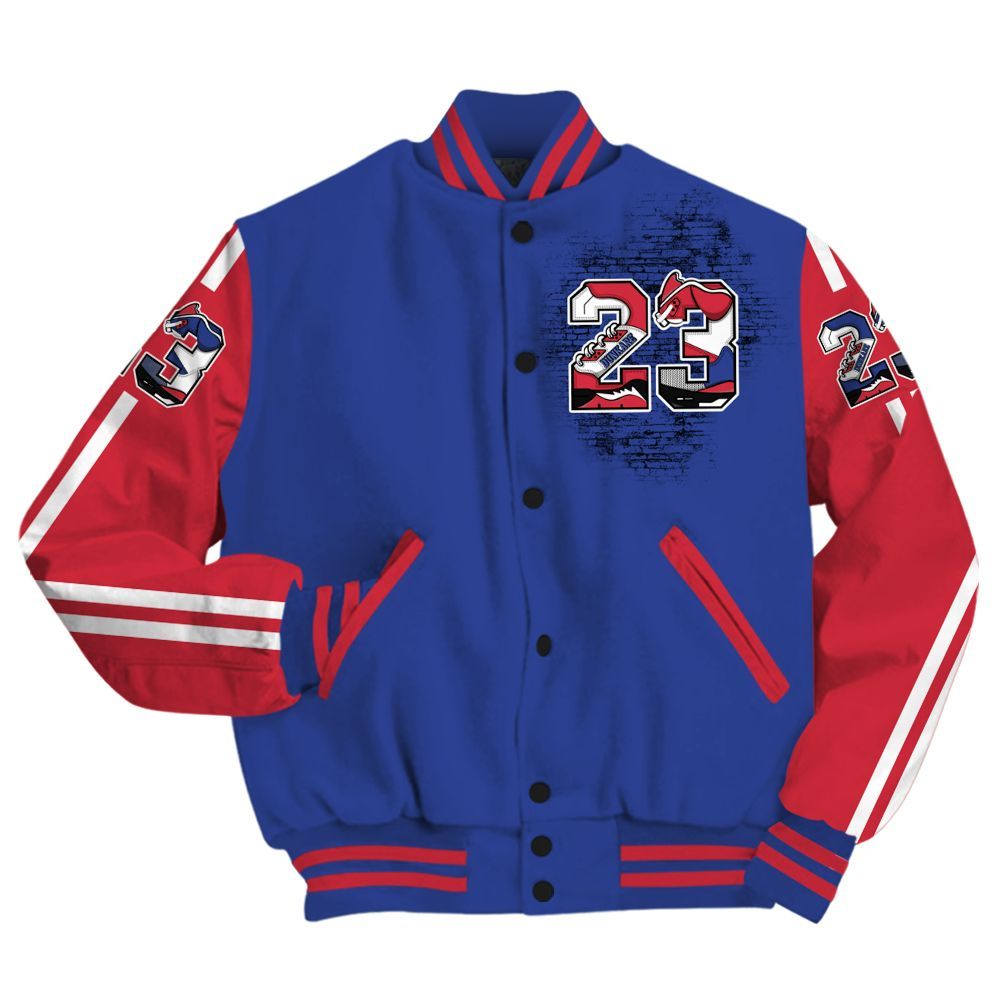 Varsity Jacket To Match Air Griffey Max USA Red White Blue 1s - Custom Name Number 23 5s All Over Print