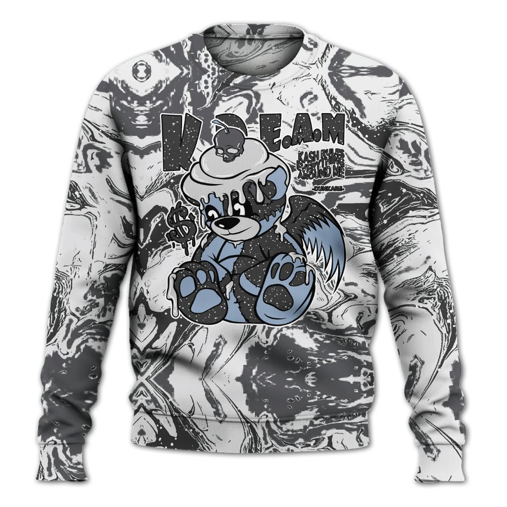 Sweatshirt To Match Reverse Black White 6s - Loot Bear Liquid All Over Print