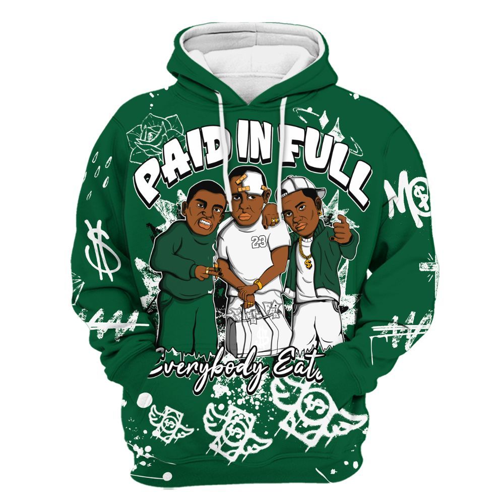 Hoodie To Match High Gorge Green 1s - Everybody Paid In Full Crayon All Over Print