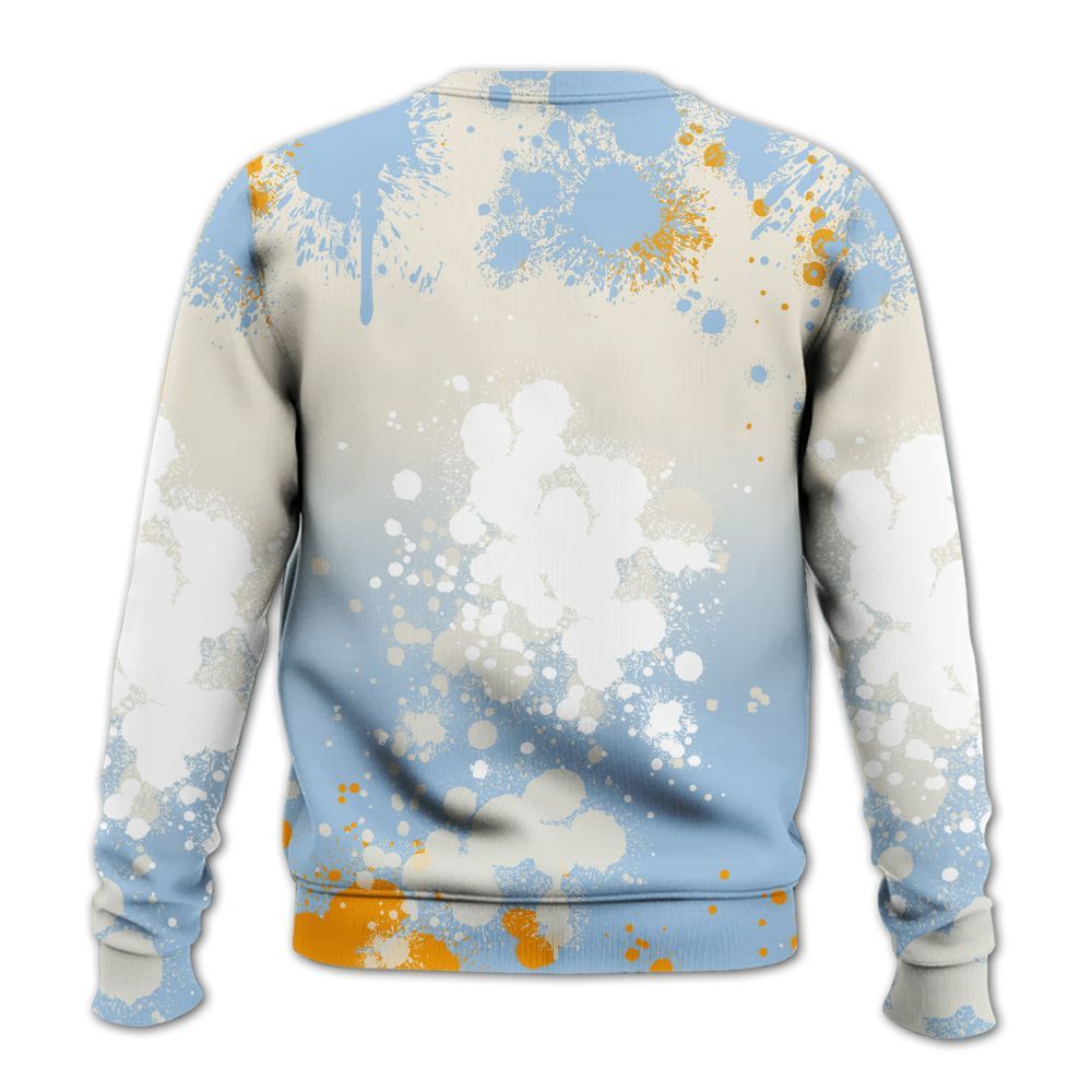 Sweatshirt To Match Retro High OG Pale Ivory Psychic Blue 1s - God Blessed Ink Drip All Over Print