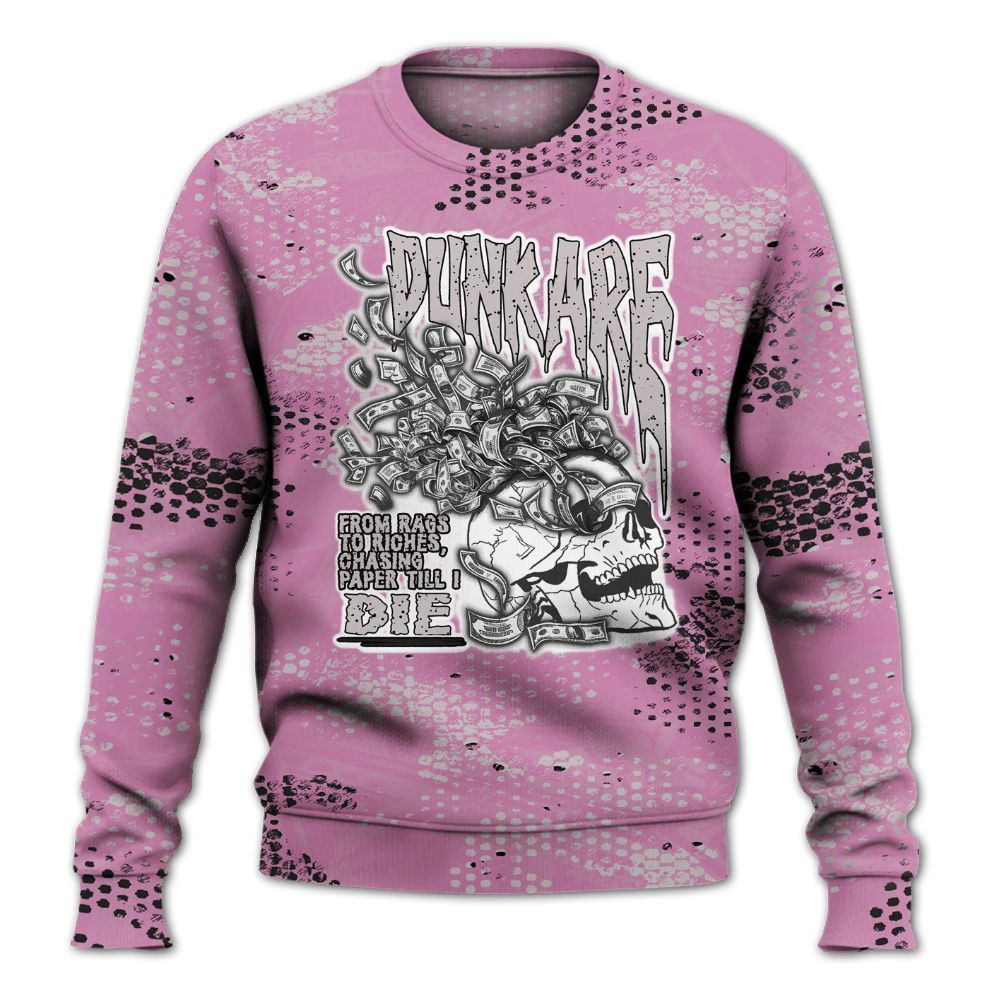 Sweatshirt To Match Neutral Grey Black White Orchid 4s - From Rags To Riches All Over Print