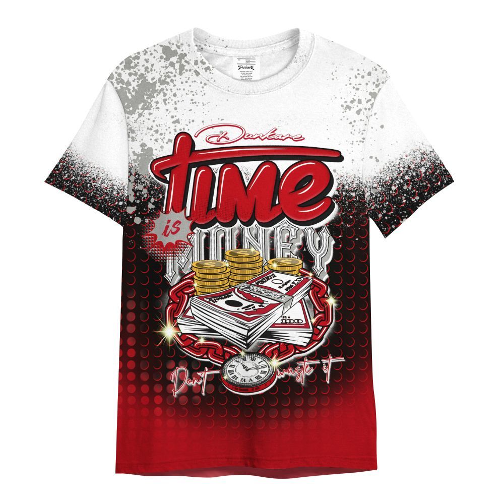 Shirt To Match Air Griffey Max Gray Reds 1s - Halftone Time Is Money All Over Print