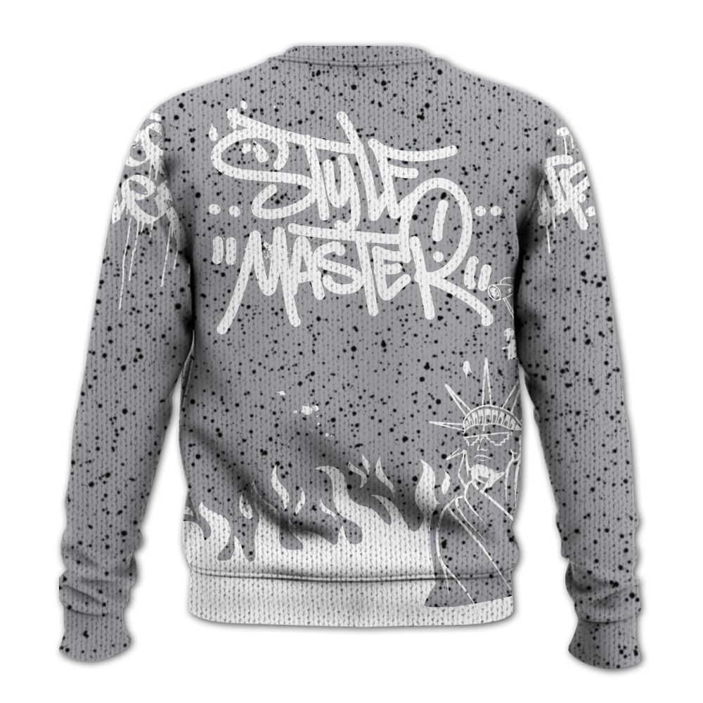 Knitted Sweater To Match White Cement 4s - Graphic Fck Around Find Out