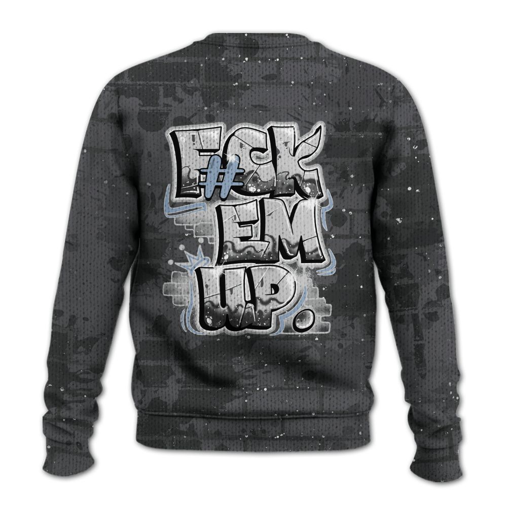Knitted Sweater To Match Reverse Oreo 6s - F#ck Em Graphic Brick Art
