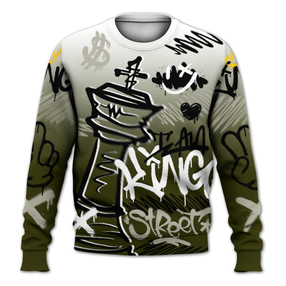 Sweatshirt To Match Dunk Low Pale Ivory Cargo Khaki - Street King Chess Streetwear All Over Print