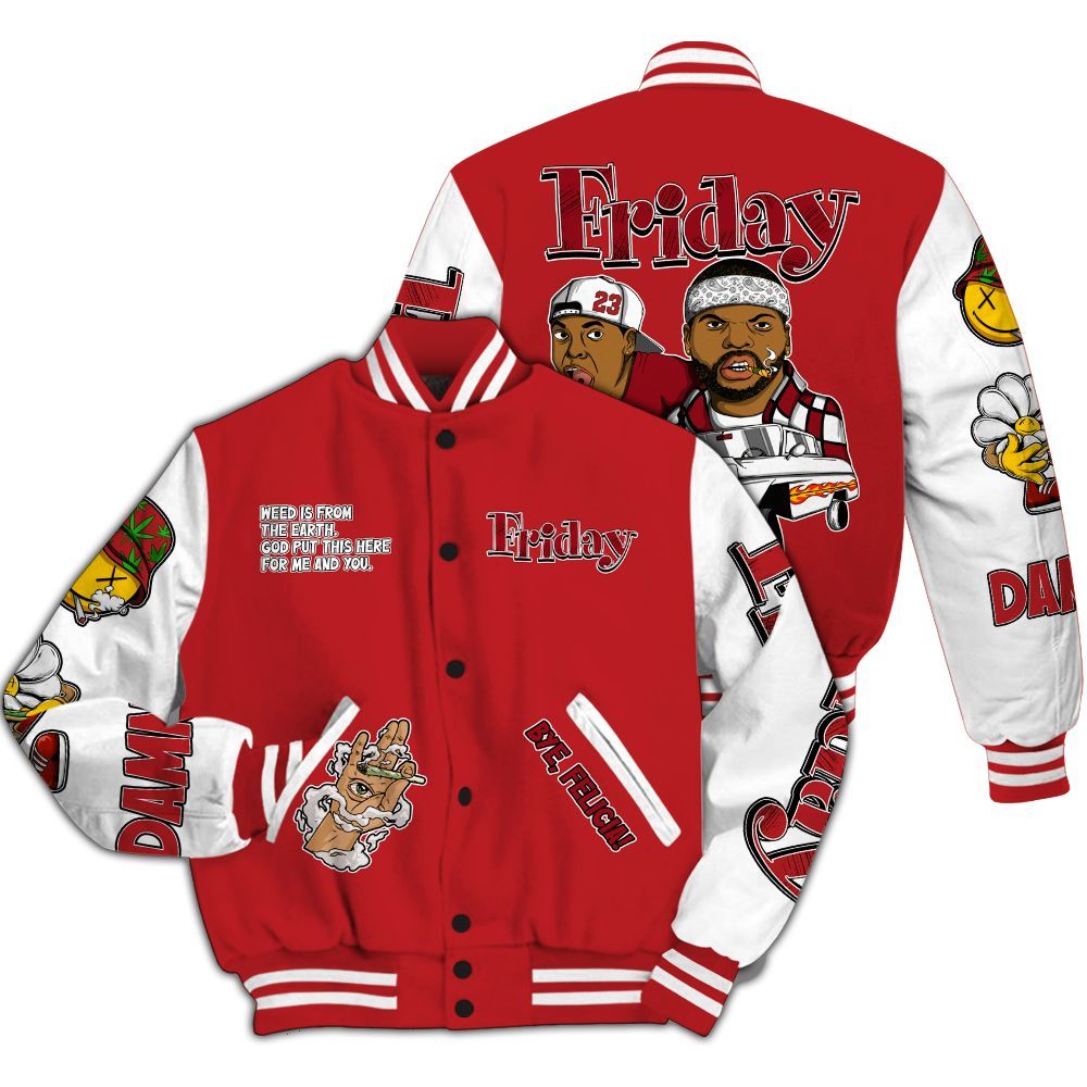 Varsity Jacket To Match Retro Cherry 12s - Friday Sneaker Stress Style All Over Print