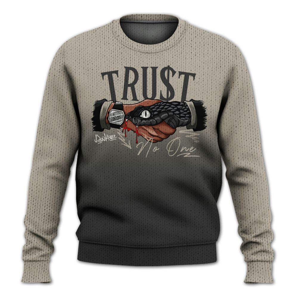 Knitted Sweater To Match RM Light Bone 4s - Snake Trust No One Drip