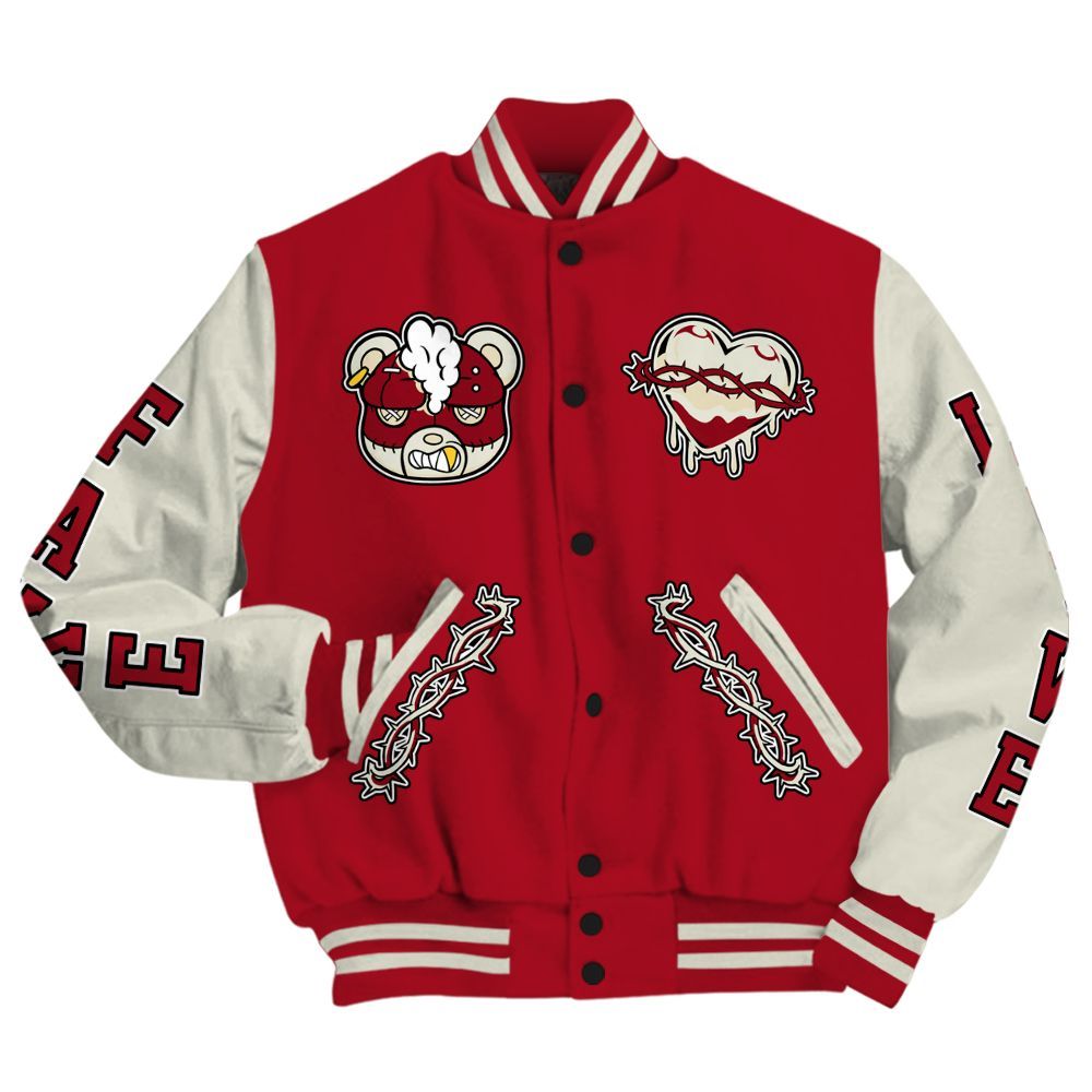 Varsity Jacket To Match 2025 High OG Cinnabar 1s - False Romance Hugz All Over Print