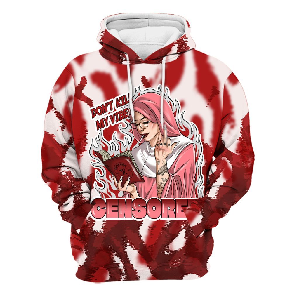 Hoodie To Match Red Taxi 12s - Censoredz Burn All Over Print