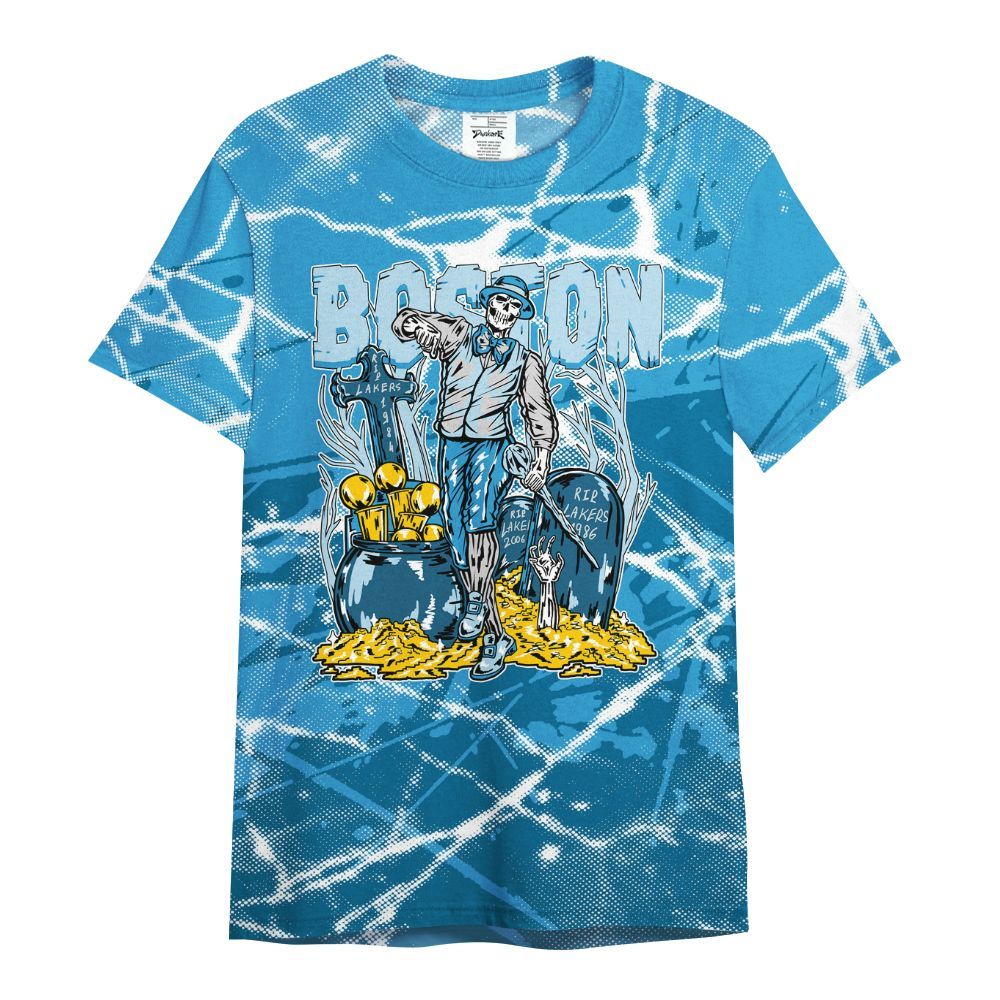 Shirt To Match Powder Blue 9s - Goldrush Skeleton Profound All Over Print
