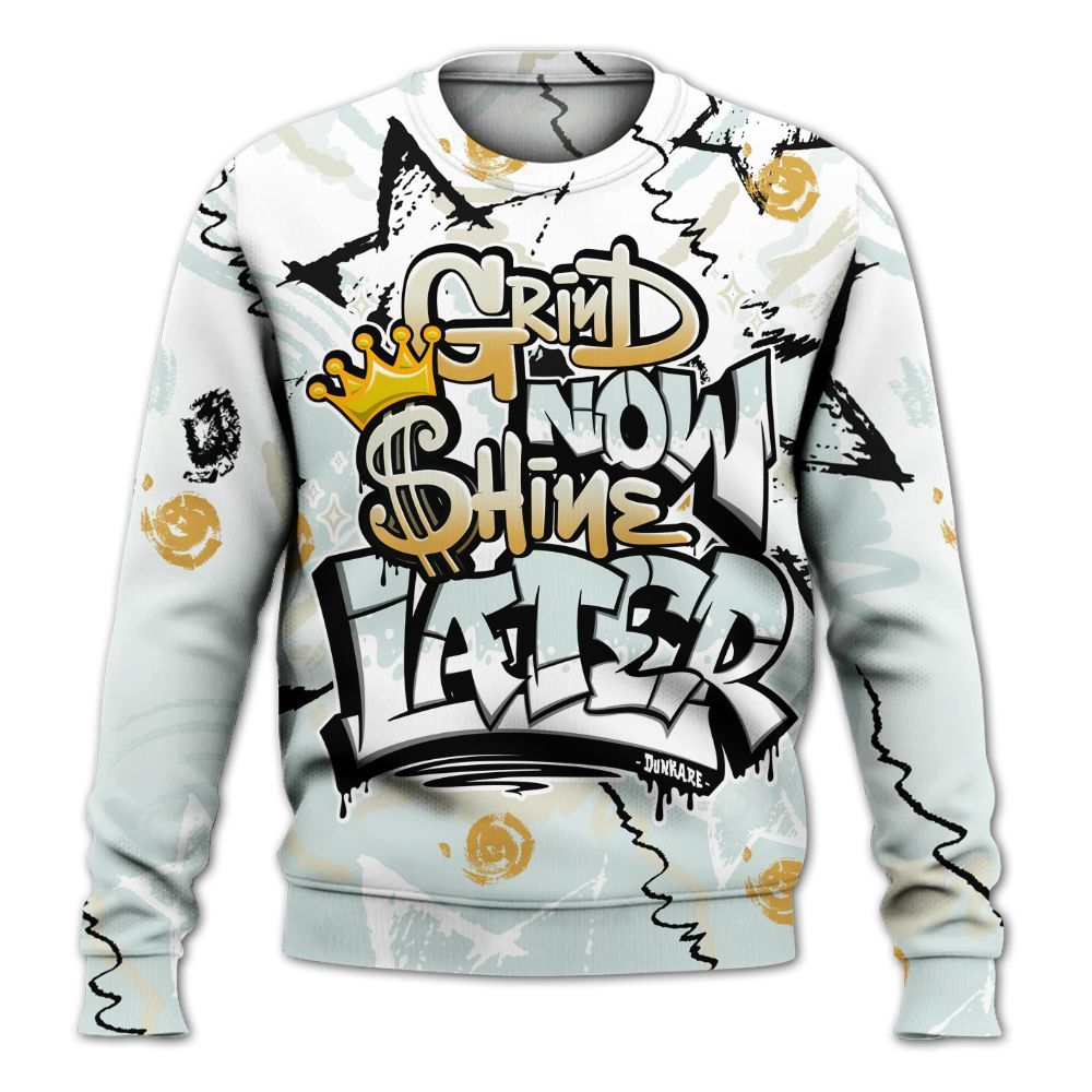Sweatshirt To Match Pure Platinum 4s - Grind Shine Later Drip All Over Print