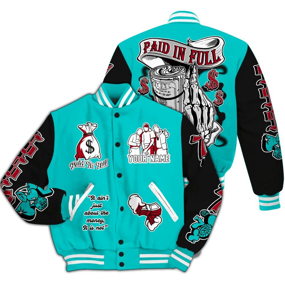 Varsity Jacket To Match Air Griffey Max 1 Freshwater - Paid In Full Baseball Varsity Jacket Custom Name All Over Print