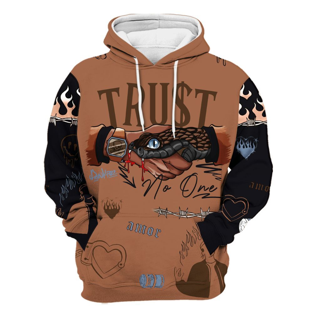 Hoodie To Match Air Foamposite Metallic Copper - Snake Trust No One All Over Print