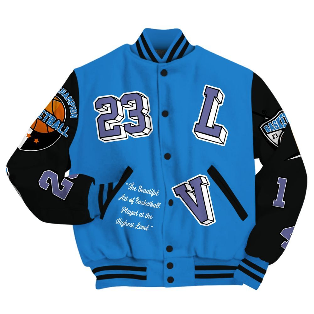 Varsity Jacket To Match Hi-Res Blue 700s - The GOAT Got Em Streetwear All Over Print