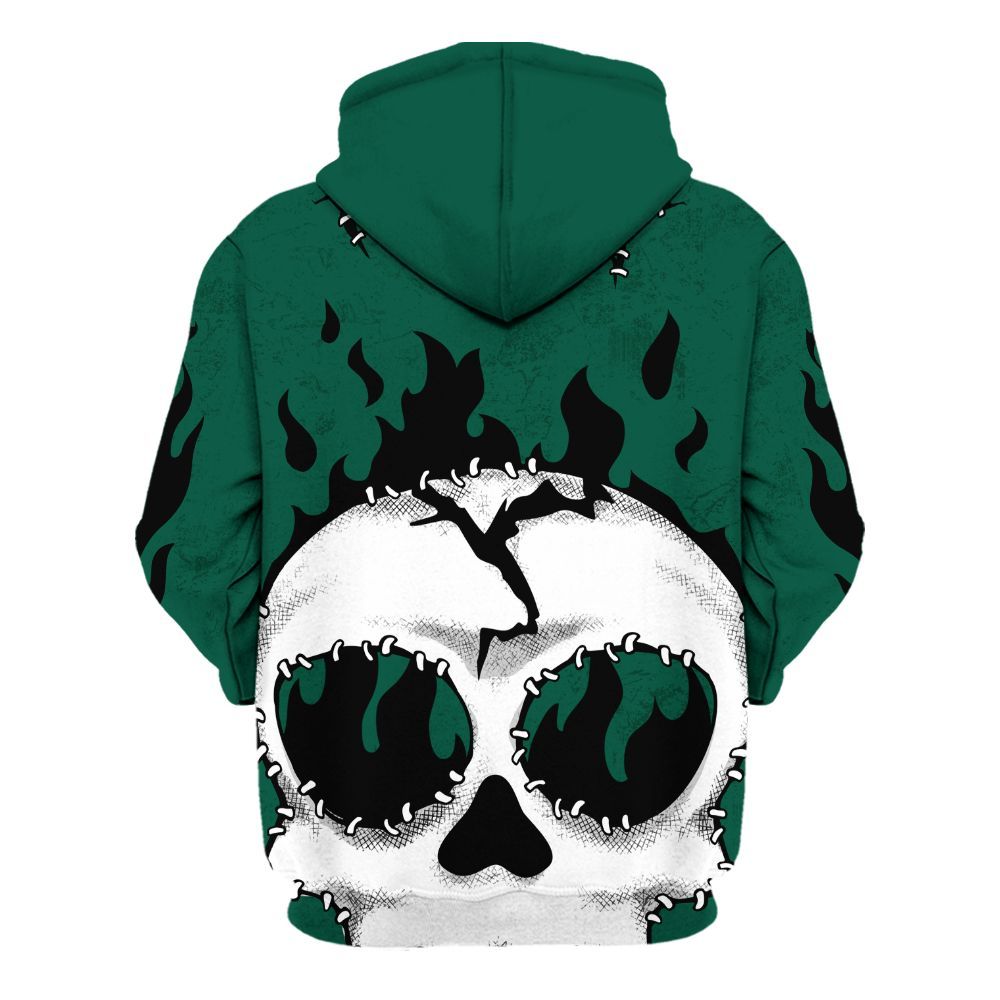 Hoodie To Match Oxidized Green 4s - Cracked Skull Stitches All Over Print