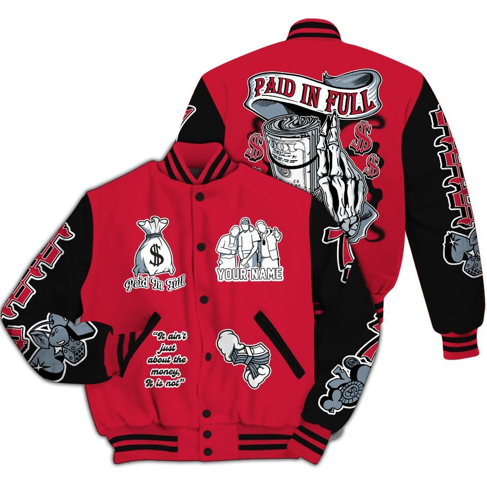 Varsity Jacket To Match Retro Infrared Salesman 6s - Paid In Full Baseball Varsity Jacket Custom Name All Over Print
