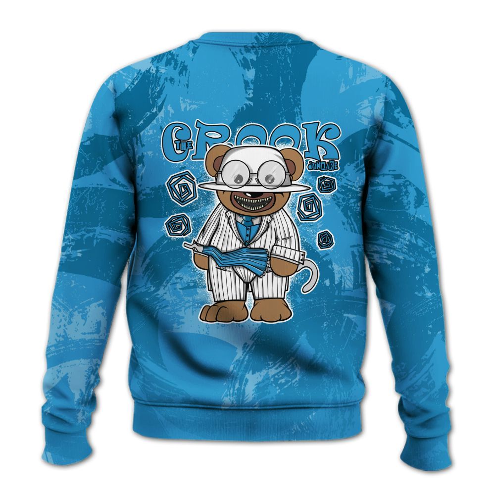 Sweatshirt To Match Powder Blue 9s - Swindler Bear Circle Slpash All Over Print