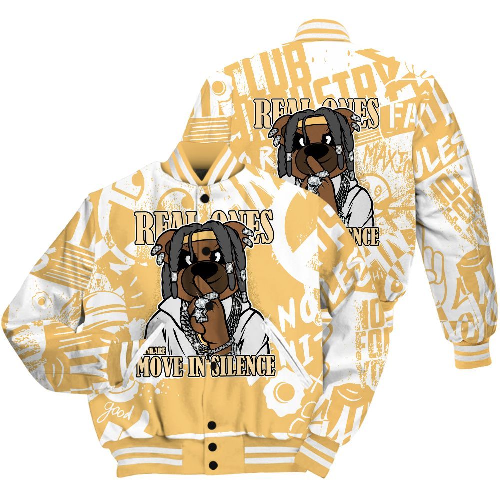 Varsity Jacket To Match Craft Paris 6s Shirt - Silent Achievers Bear Monogram Graffiti All Over Print
