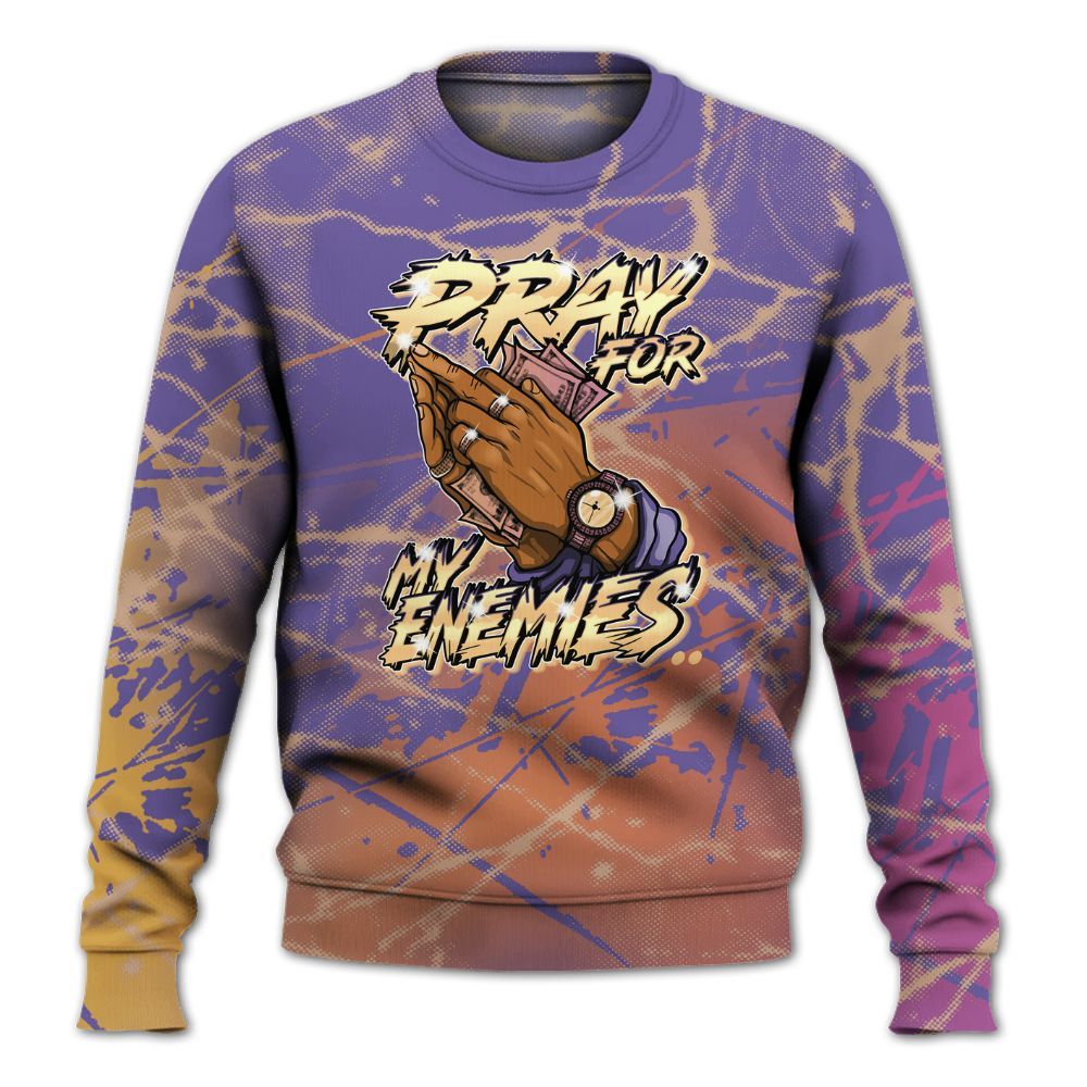 Sweatshirt To Match Book Sunset 1s - Prayed For Enemies Graphic All Over Print