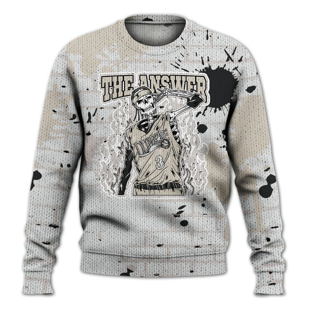 Knitted Sweater To Match Retro Reverse Metallic 5s - Allen Answer Skeleton Brick