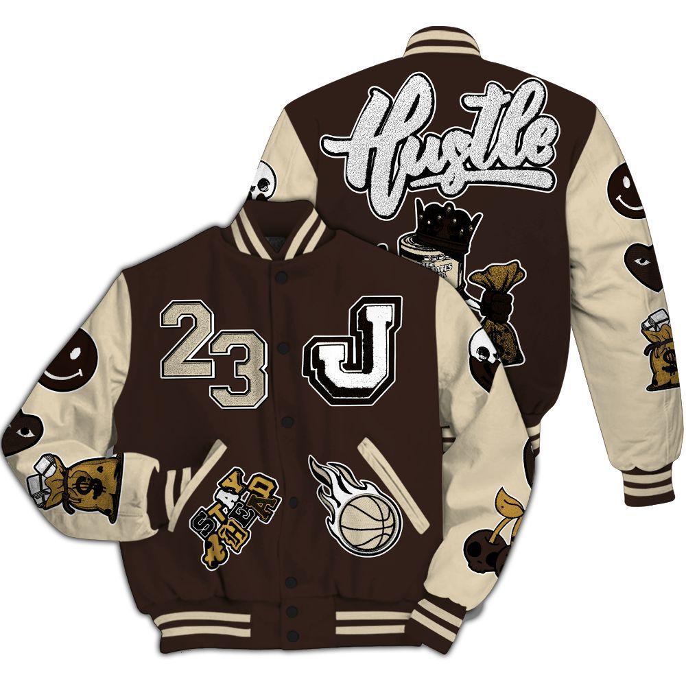 Varsity Jacket To Match 2025 Retro Earth 5s - Hustles Money Number 23 All Over Print
