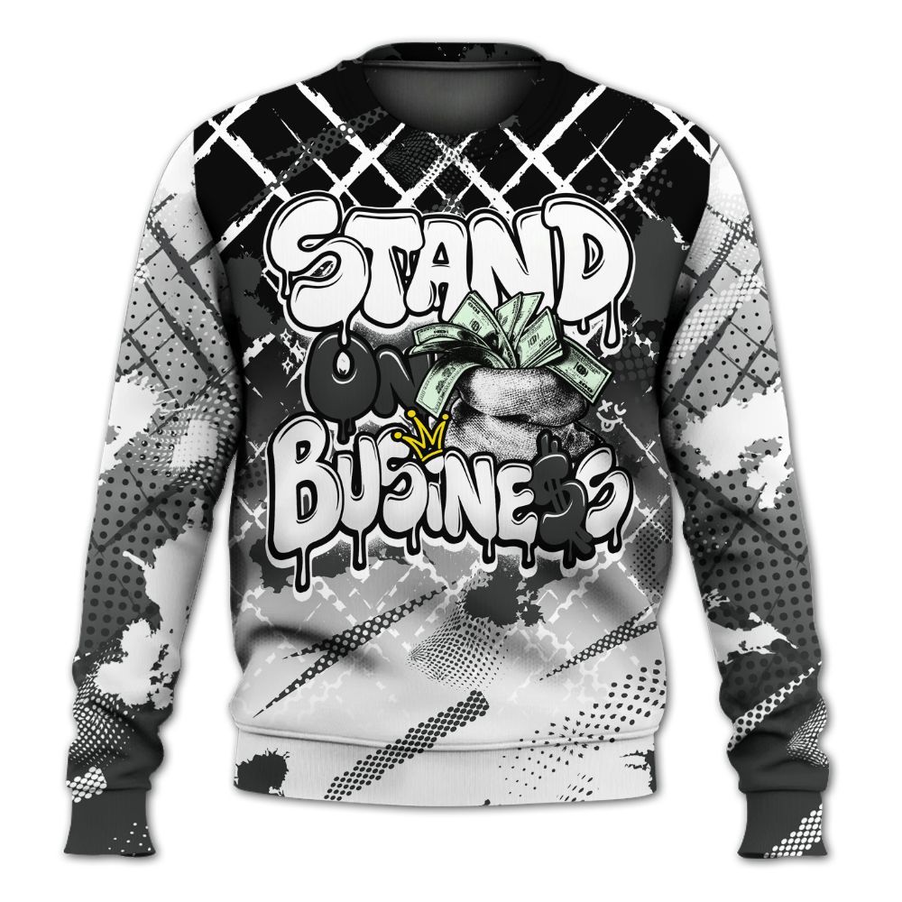 Sweatshirt To Match White Thunder 4s - Halftone Stand Business Dripping All Over Print