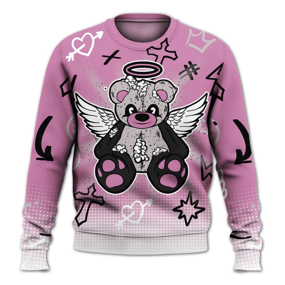 Sweatshirt To Match Neutral Grey Black White Orchid 4s - Gods Guides Me Bear Graphics All Over Print