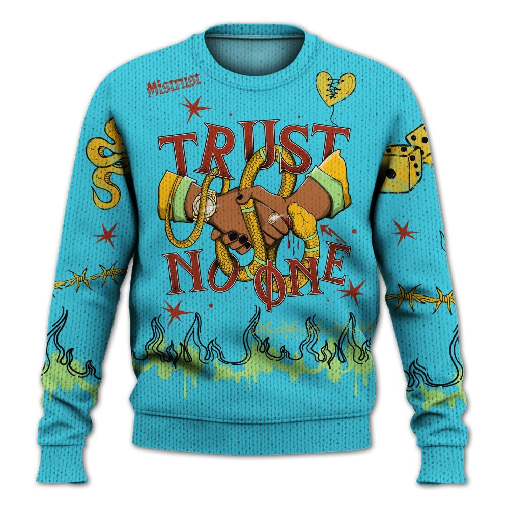 Knitted Sweater To Match SB Dunk Di'Orr Greenwood - Trust No One Snake-Bite Doodle Crayon