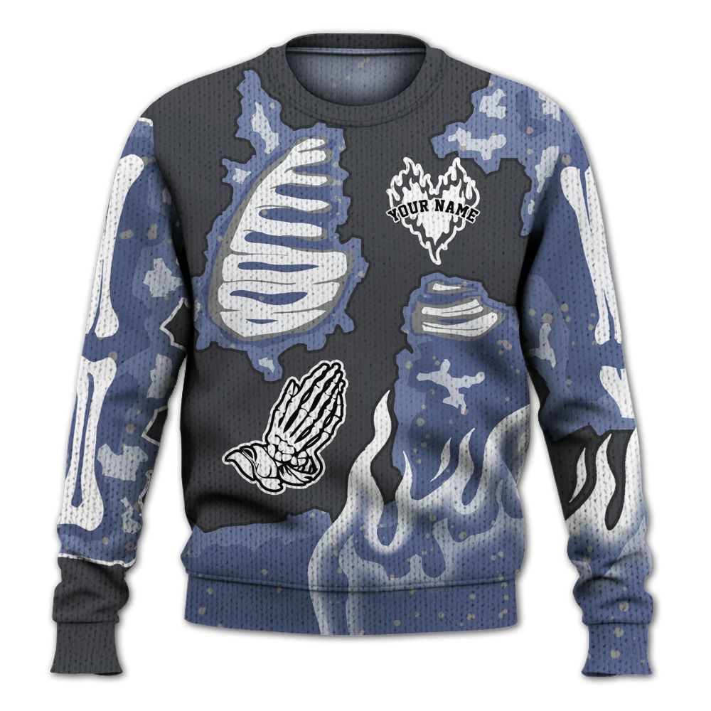 Sweater To Match Retro Awake Racer Blue - Dislike Us Graphic Burning Custom Name Graphic