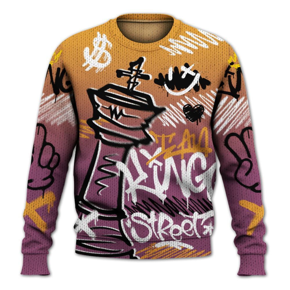 Knitted Sweater To Match High OG Brotherhood 1s - Street King Chess Streetwear
