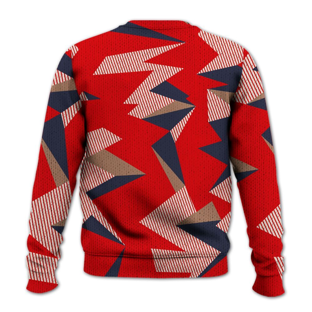 Knitted Sweater To Match Low OG Howard University 1s - Geometric Camouflage Pattern