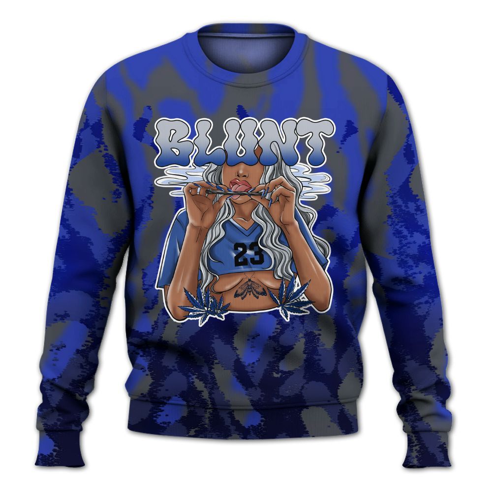Sweatshirt To Match Air Max Plus Black Racer Blue - Bluntz Burnz All Over Print