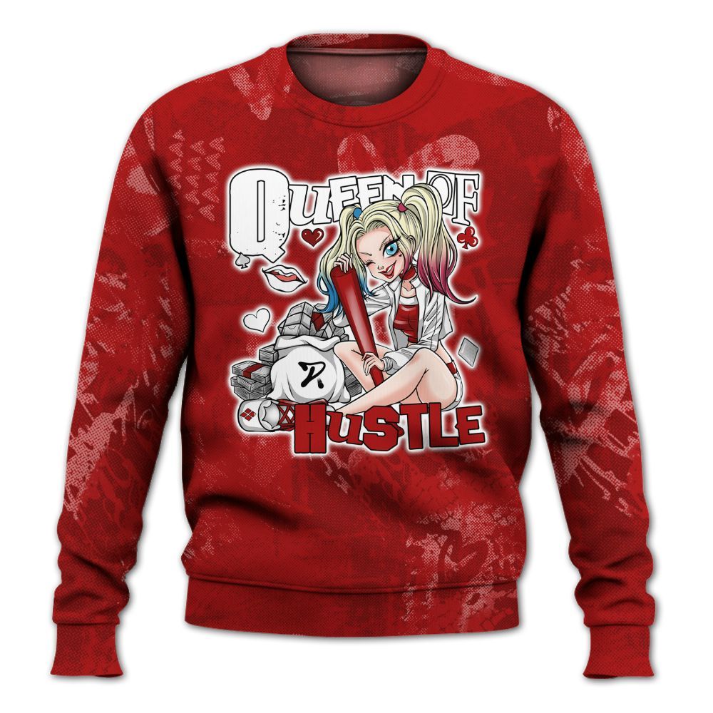 Sweatshirt To Match Red Taxi 12s - Hustles Quiinn Heart Grunge All Over Print