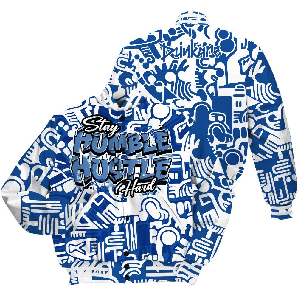 Varsity Jacket To Match Low Space Royal 11s - Humble Hustle Retro All Over Print