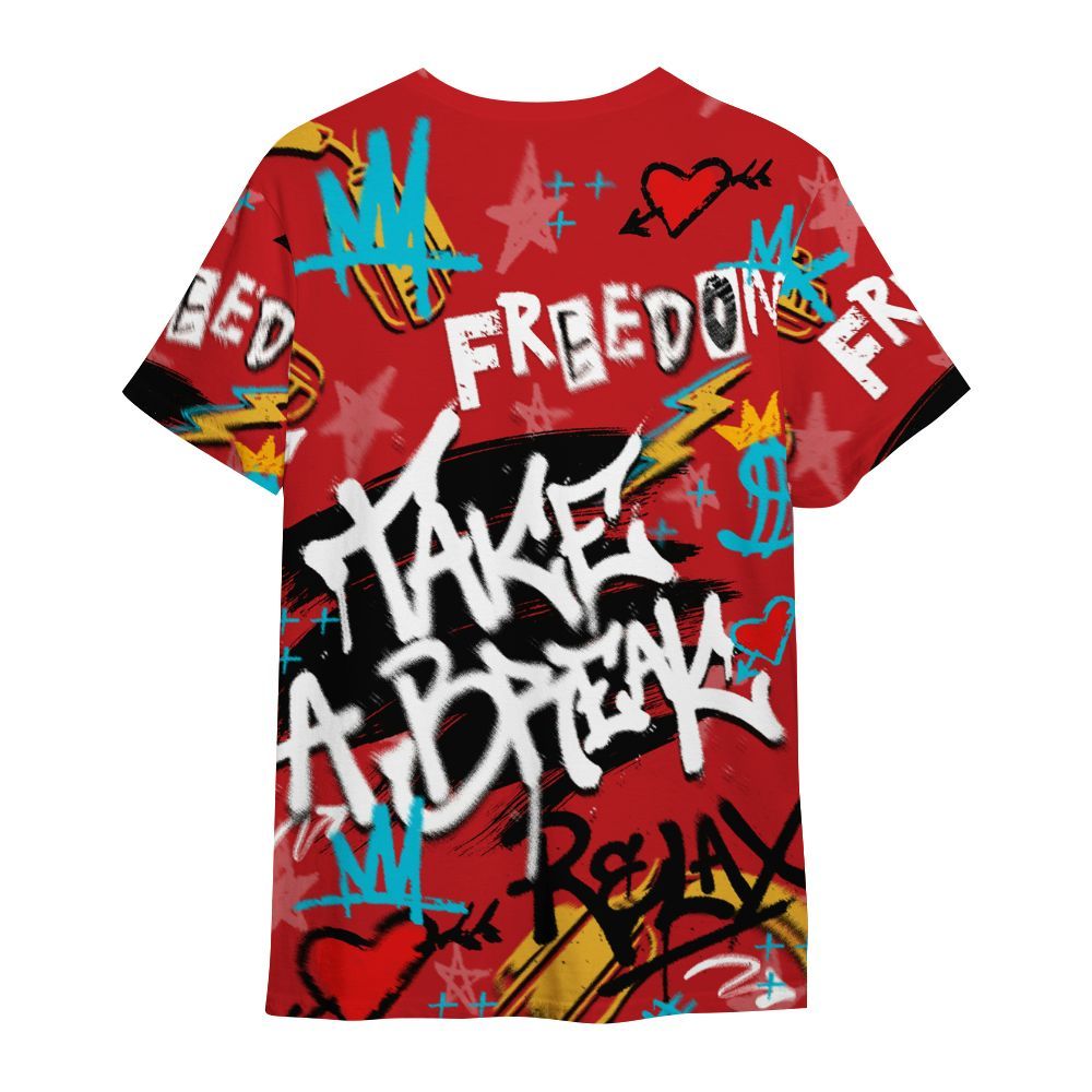 Shirt To Match Dunk Low Fruity Pebbles - Take Break Freedom Graffiti Streetwear All Over Print