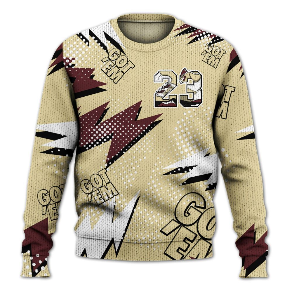 Knitted Sweater To Match Women Phantom 12s - Custom Name Number 23 5s