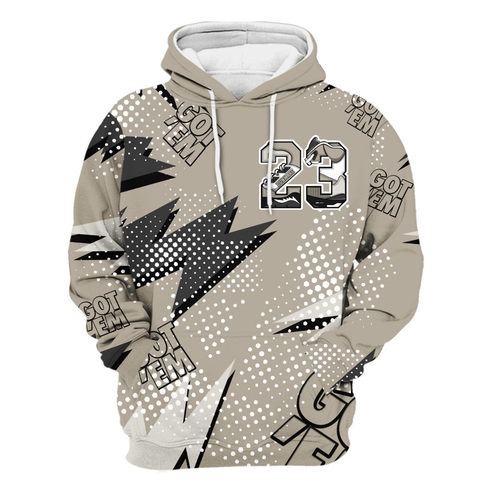 Hoodie To Match RM Light Bone 4s - Custom Name Number 23 5s All Over Print