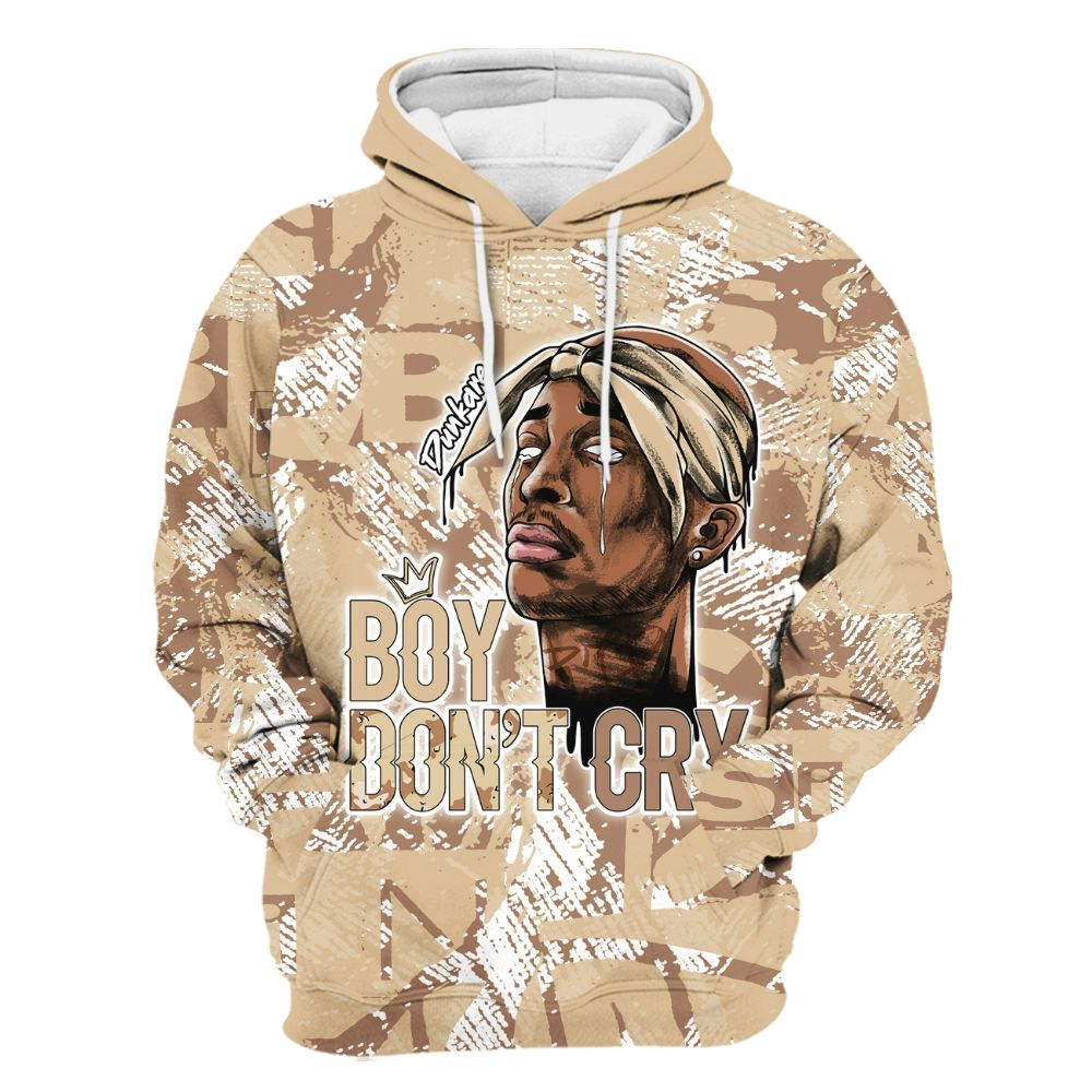 Hoodie To Match Desert Camo 3s - Boiz Ain't Cry Unique Abstract All Over Print
