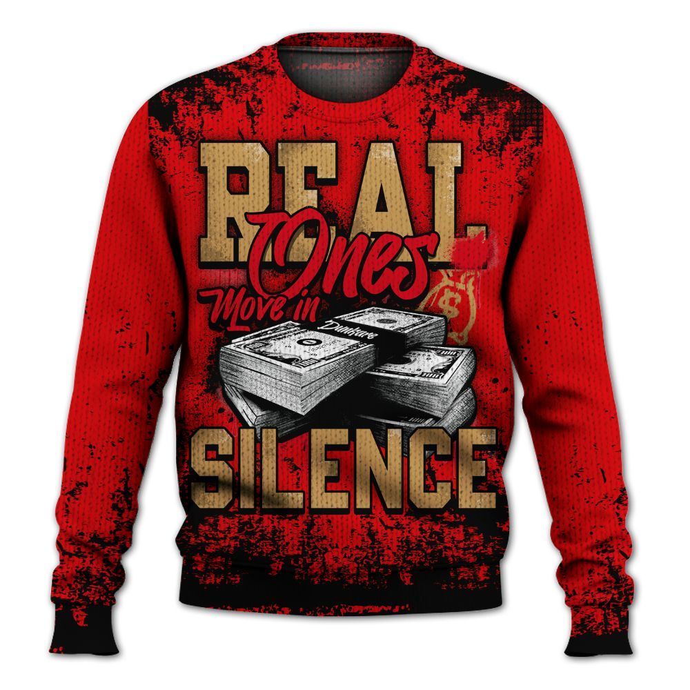 Knitted Sweater To Match Kobe 5 Red Year Of The Mamba - Move In Silence Money Street Retro