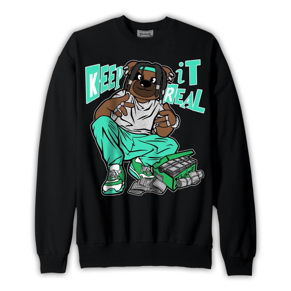 Sweatshirt To match Black Green Glow 3s Sweatshirt - Keep_in Auth Bear Graphic
