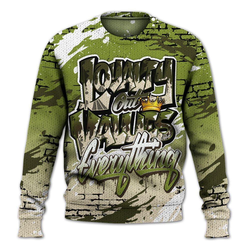 Knitted Sweater To Match SB Dunk Low Asparagus - Values Of Loyalty Drip