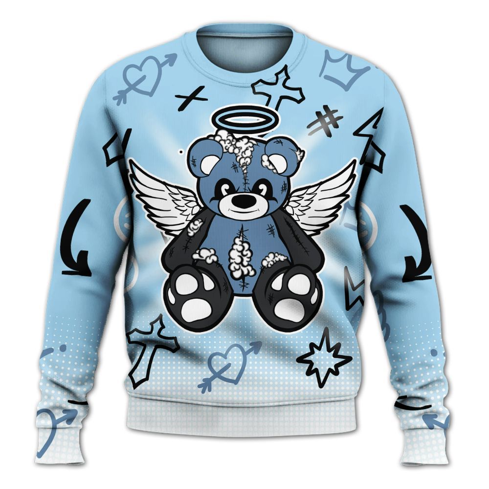 Sweatshirt To Match Legend Blue 11s - Gods Guides Me Bear Graphics All Over Print