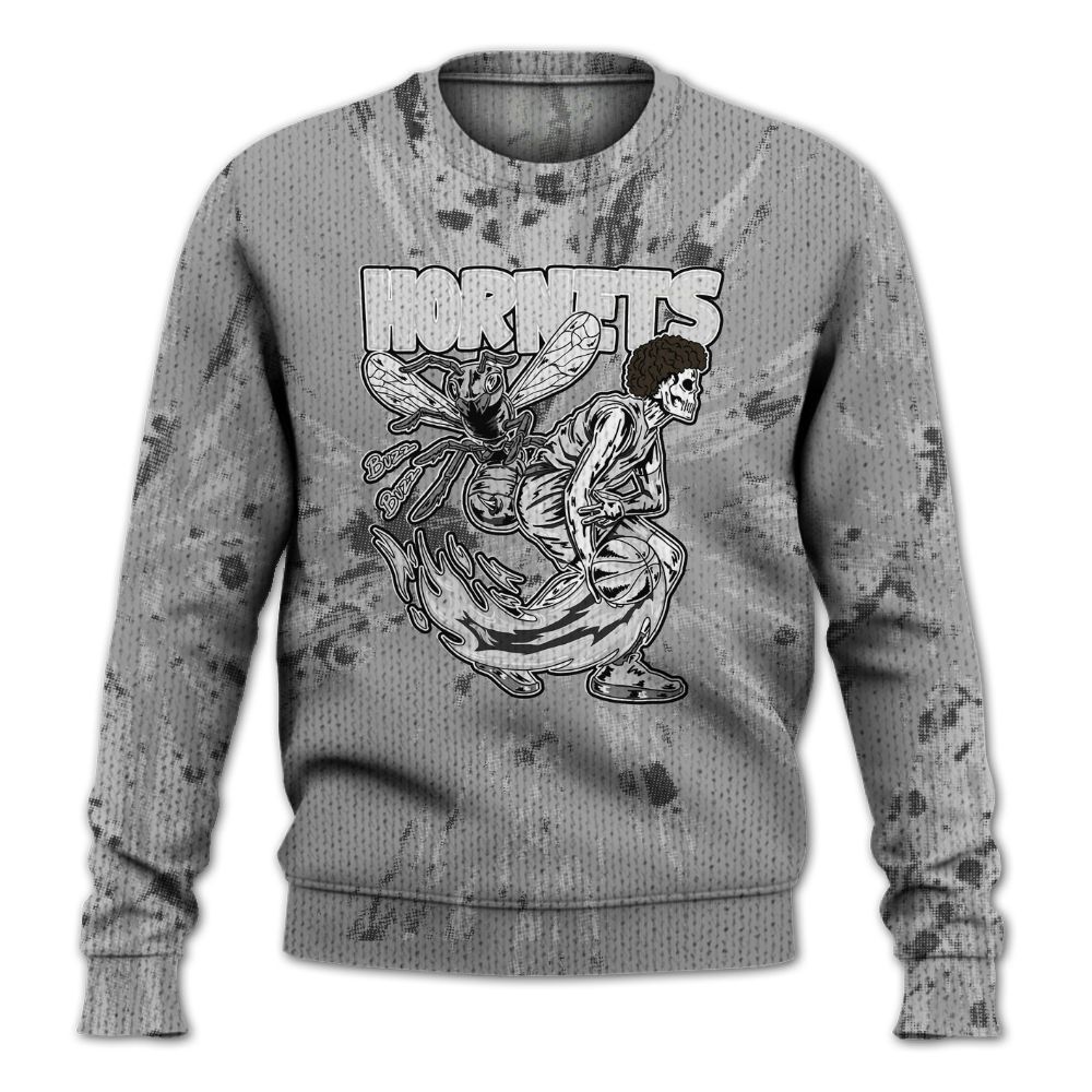 Knitted Sweater To Match Black Wolf Grey 12s - Hornets Skeleton Luxury