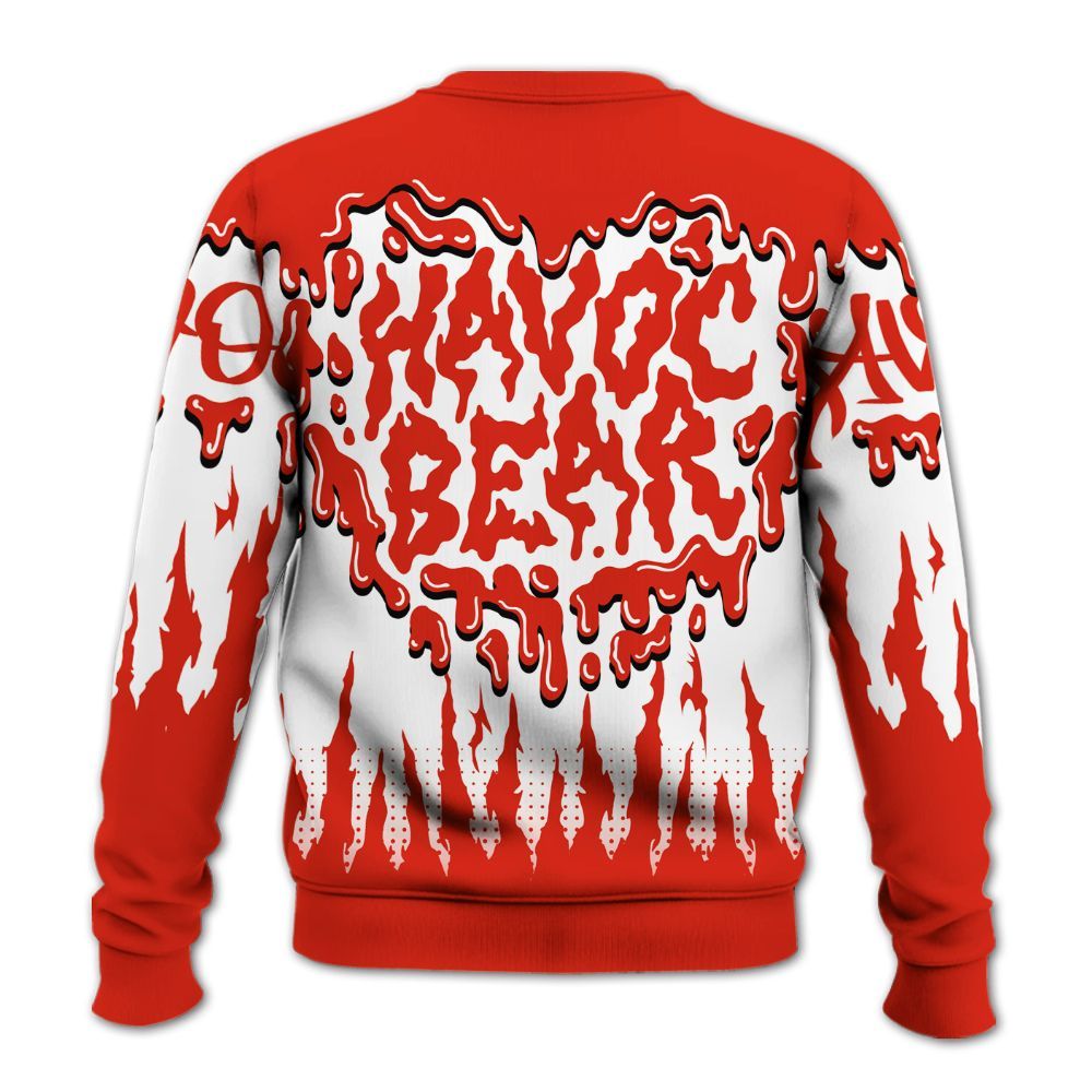 Sweatshirt To Match Retro Cherry 11s - Havok Bear Dripping All Over Print