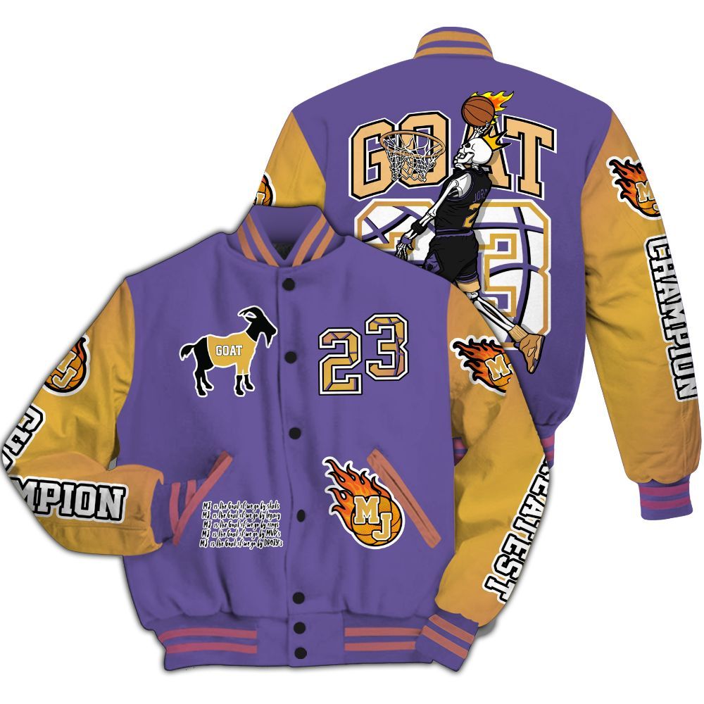 Varsity Jacket To Match Book Sunset 1s - 23 G.0.A.T Jump Up Basketball All Over Print