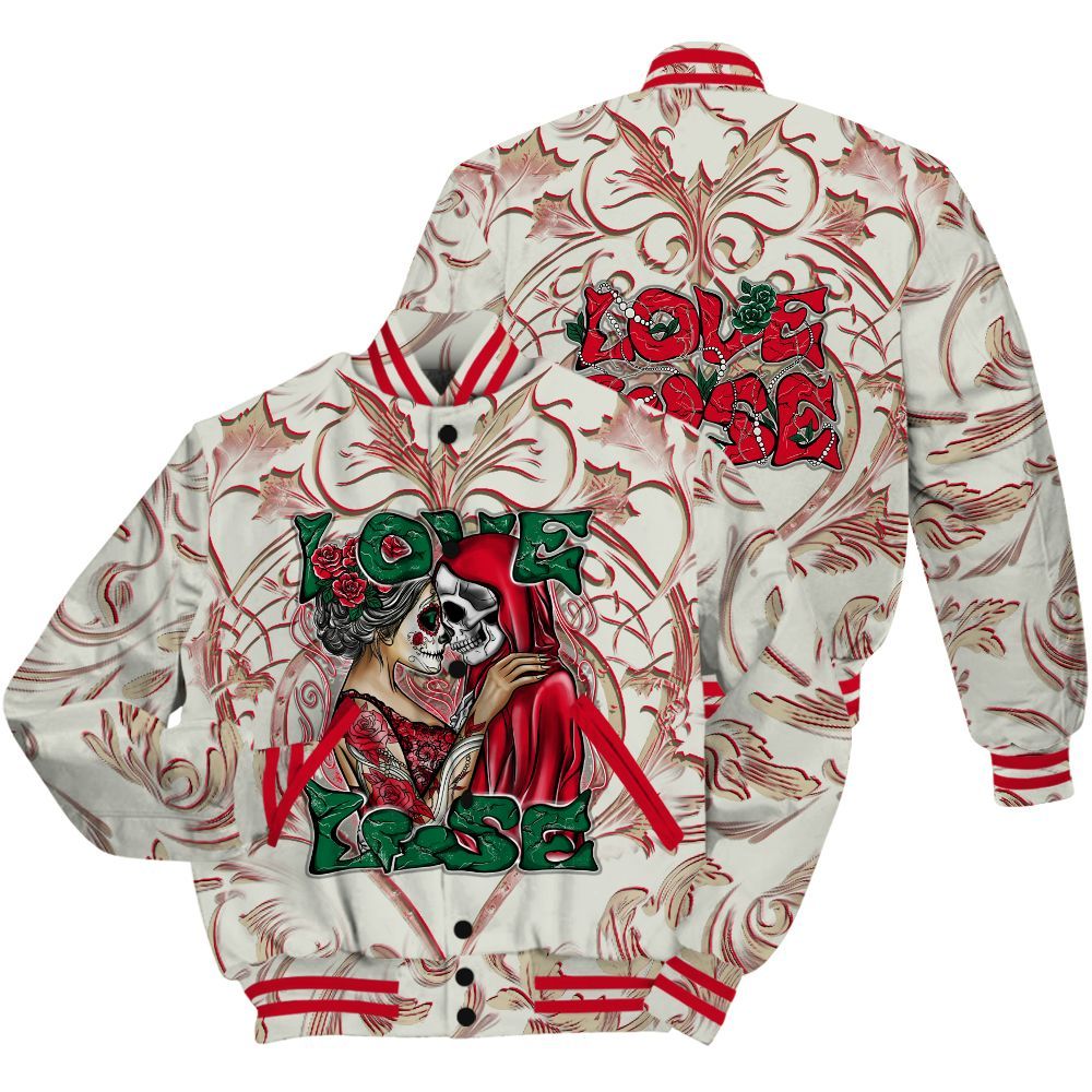 Varsity Jacket To Match El Grito 5s Shirt - Loves Lose Gothic All Over Print