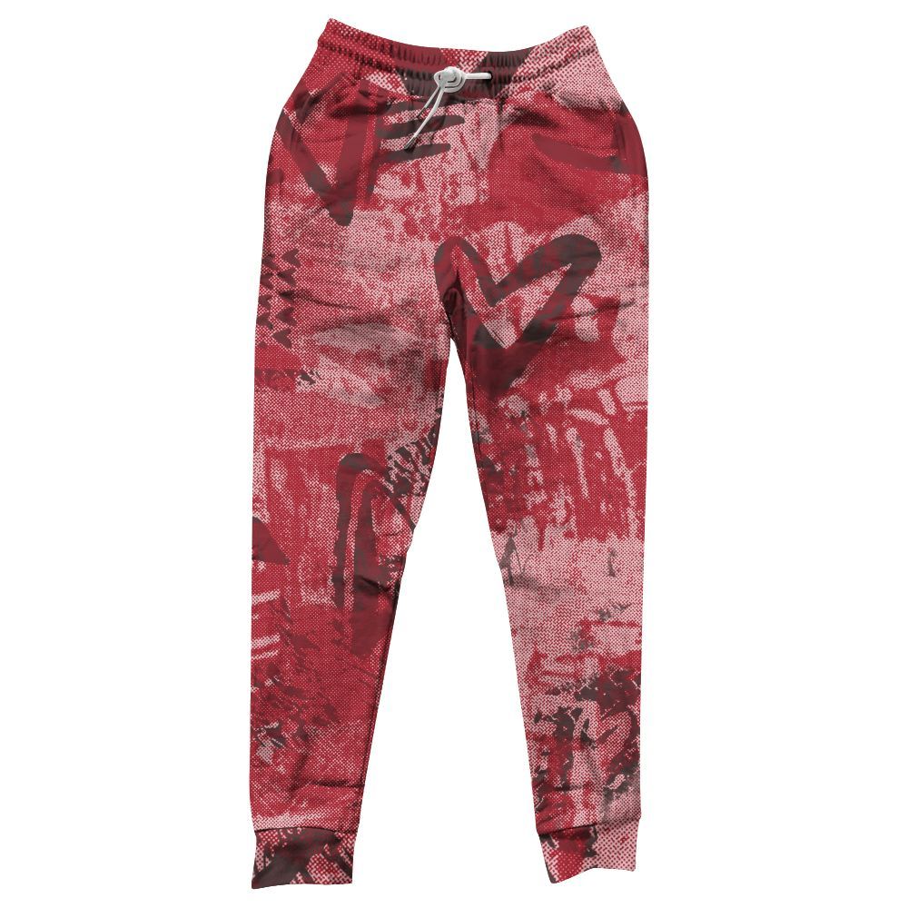 Sweatpant To Match Black Toe 14s - Heart Grunge All Over Print